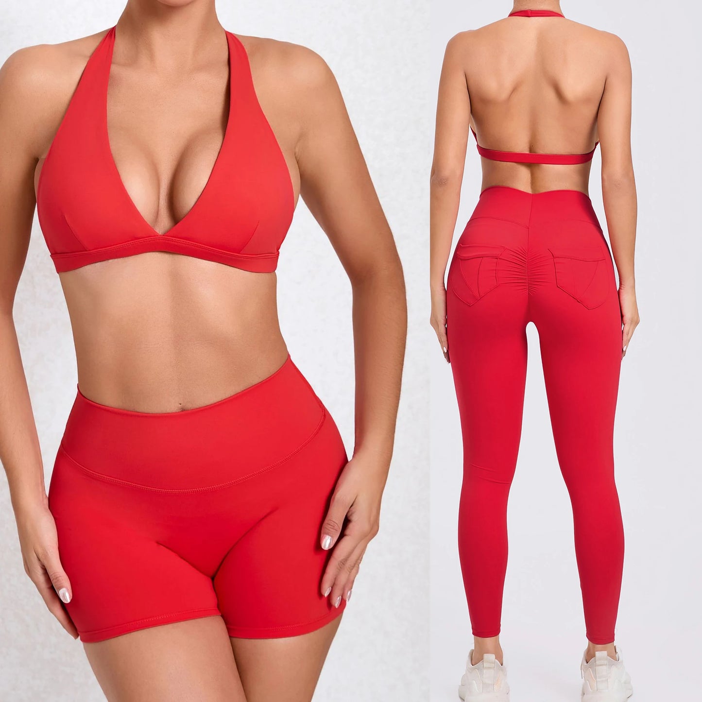 Workout Set for Women Yoga Outfit Seamless Sports Bra High Waist Gym Leggings