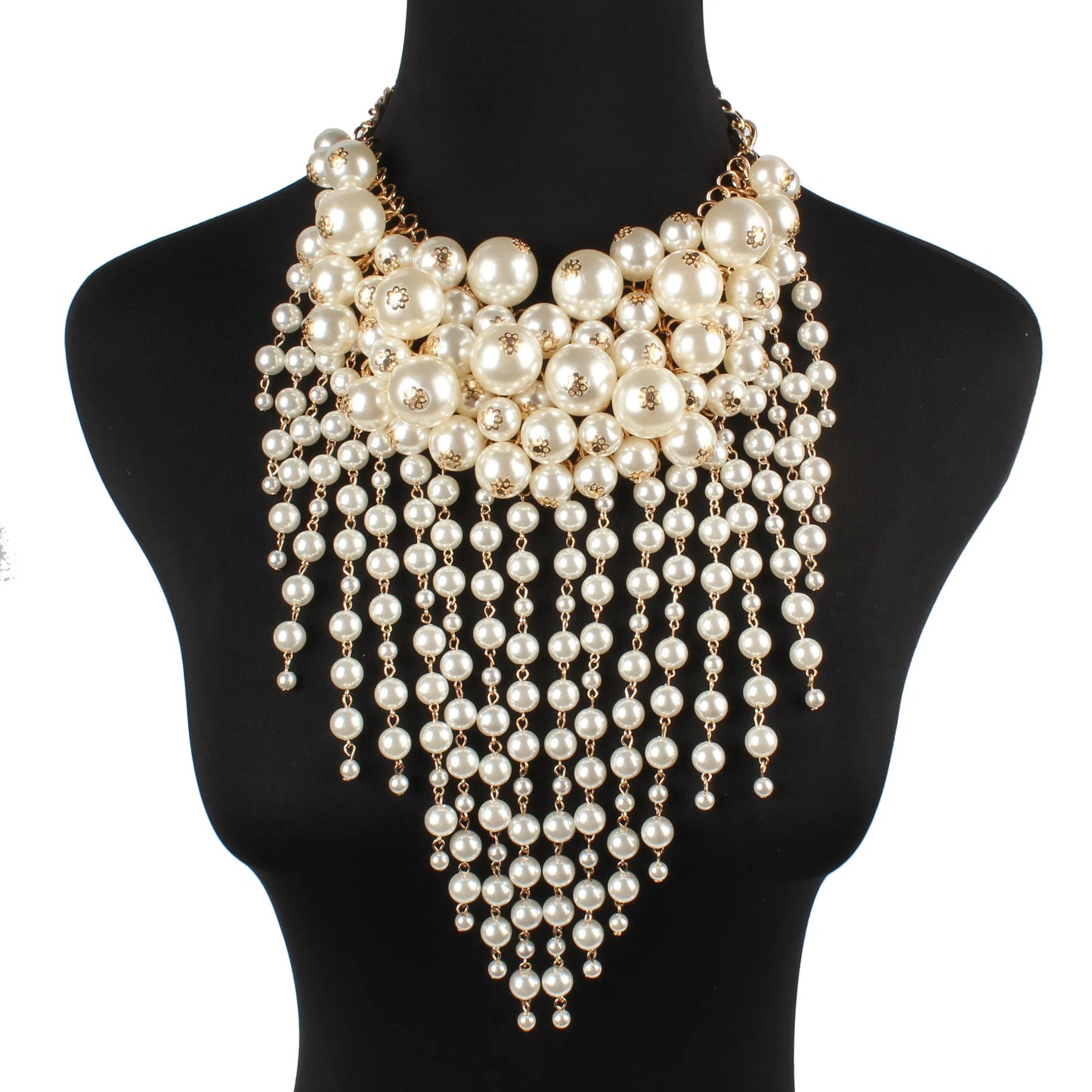 ACRYLIC pearl round necklace earrings tassel wedding women's jewelry