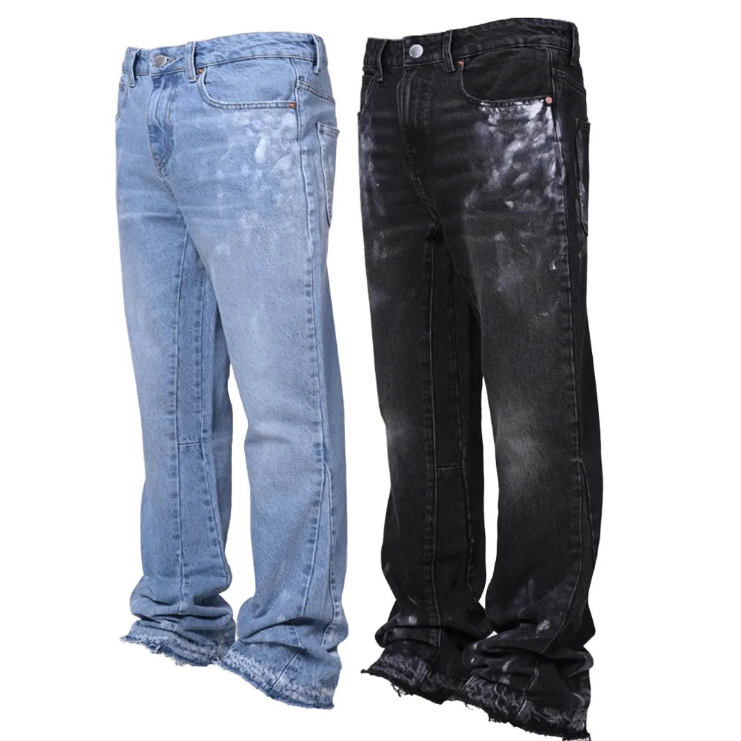 Jeans Men Vintage Straight Pants Mid Waist