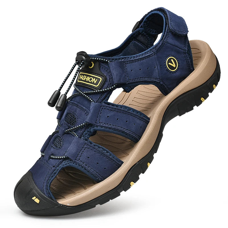 Summer Men Sandals Genuine Leather Mens Casual Shoes
