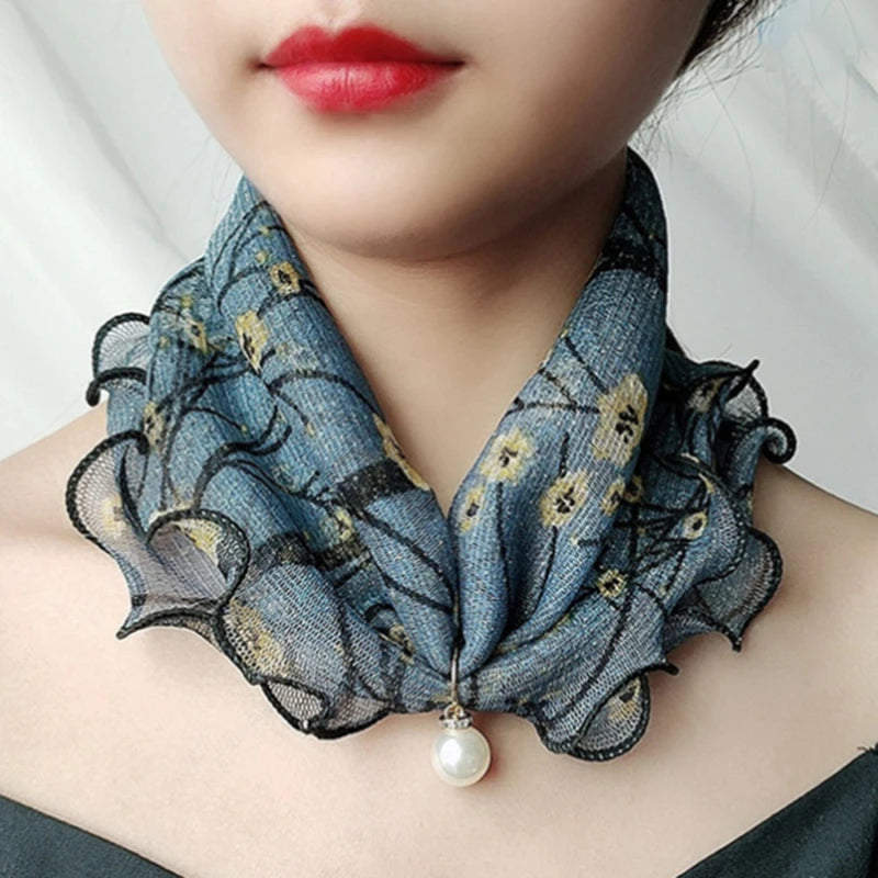 Fashion Scarves for Women Print Satin Silk Scarf
