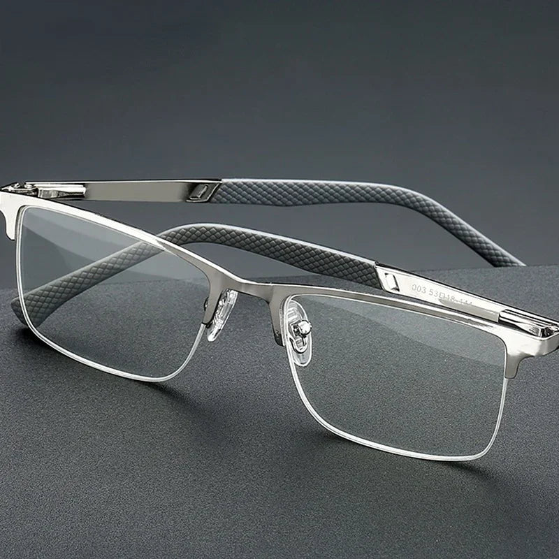 Men Reading Glasses Business Presbyopia Glasses Metal Frame Anti Blue Light Eyeglasses
