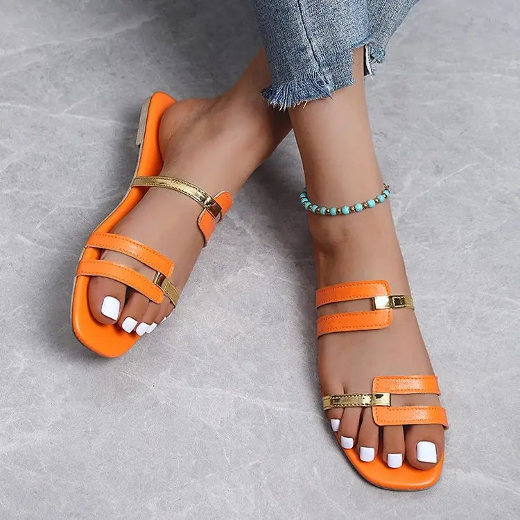 Women's Shoes Summer Flats Flip Flops  Female Slides