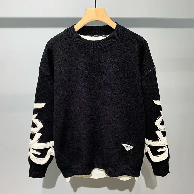Trendy  Fashion Long-sleeved Sweater  Knitted Sweater