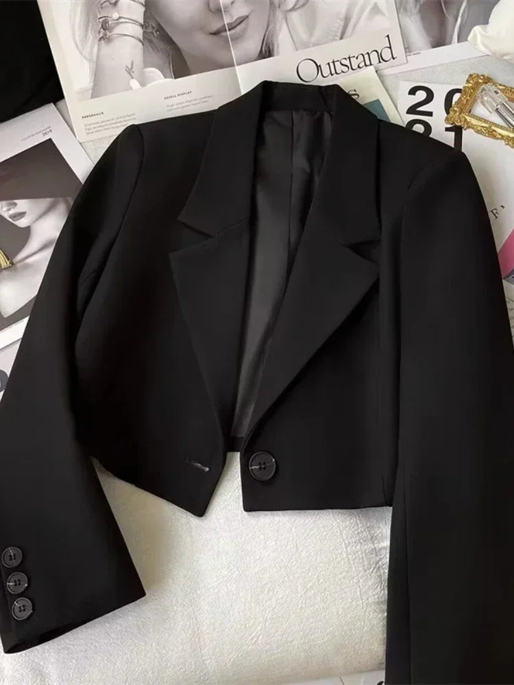 Women Blazer  Short Jacket Chic Elegant Outerwear