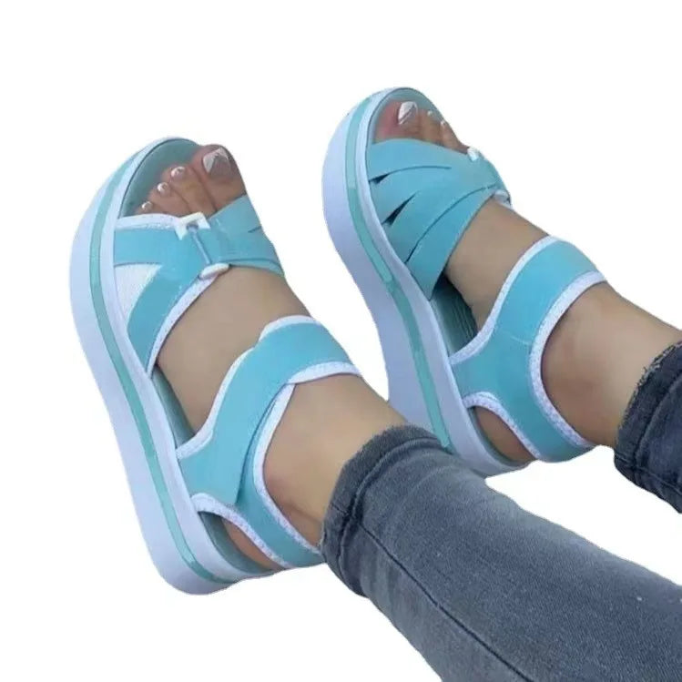 Mix Color Wedges Heels Sandals Summer  Shoes