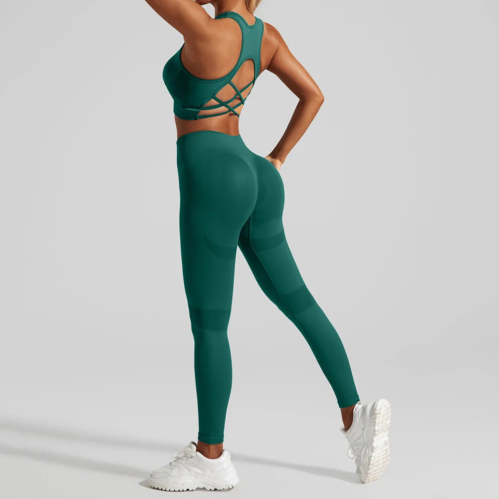 Women's Workout Set 2 Piece, High Impact Sports Bra and High Waist Leggings