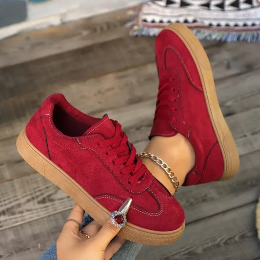 Women Sneakers  Versatile Solid Color Sports Shoes