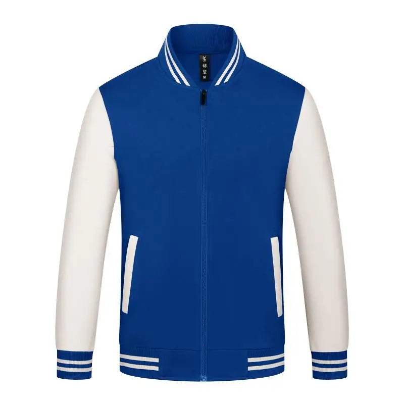 Unisex Varsity Team Baseball Jacket Men And Women Sports Zipper Bomber Coat