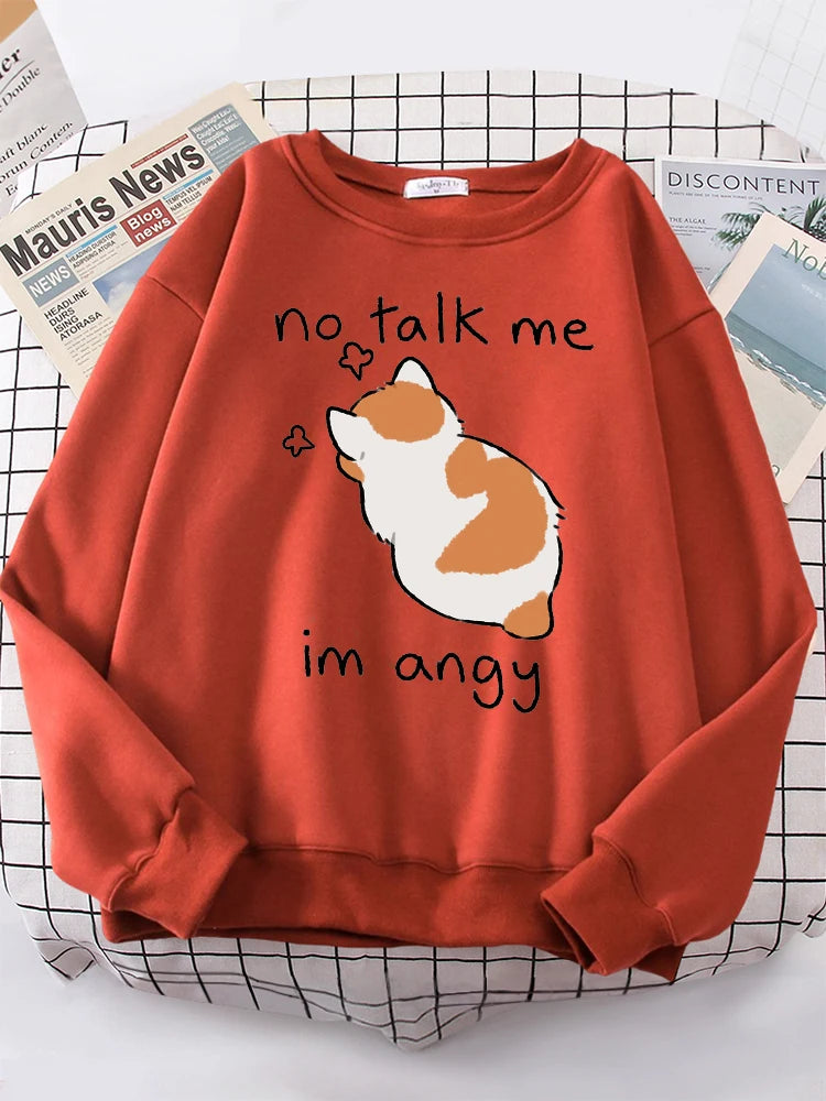 Female Sweatshirts Cat Print Top
