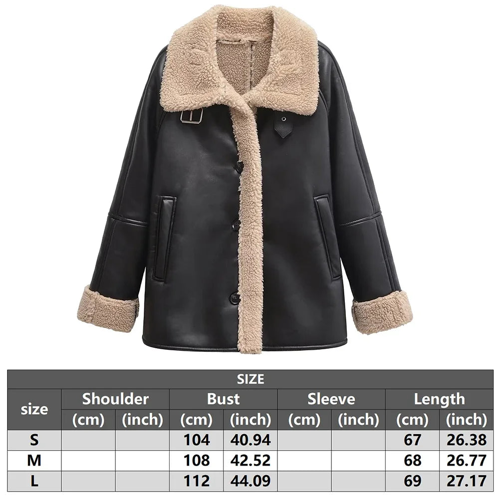 Winter  Wool Blend Coat Outerwear Leather & Fur Hot Coat For Women