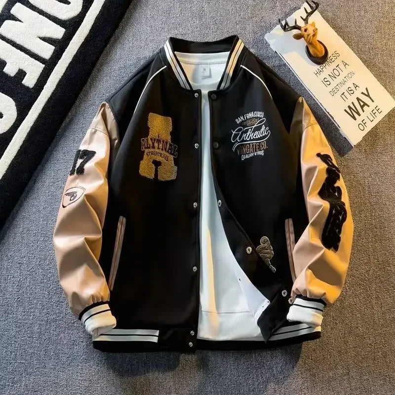 Baseball Jackets with Embroidered Appliques