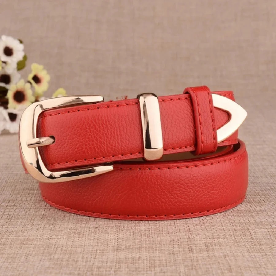 Women's Trousers Belt  Leather Trend White Belt