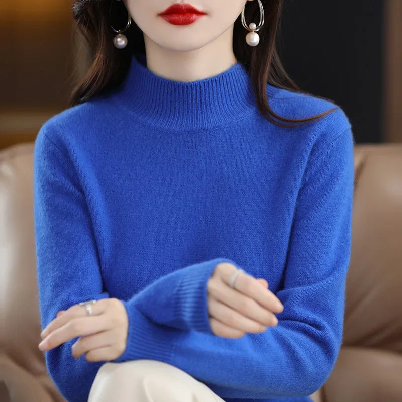 Women's Solid Long Sleeve Pullovers Knitwear