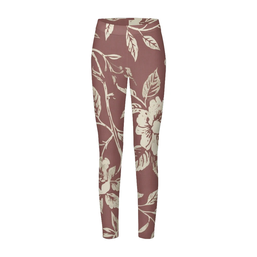 Women's High-Waisted Leggings with Botanical Print