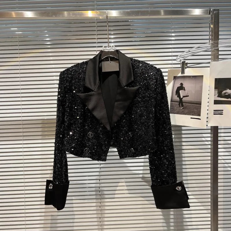 Small High Sequined Short Coat