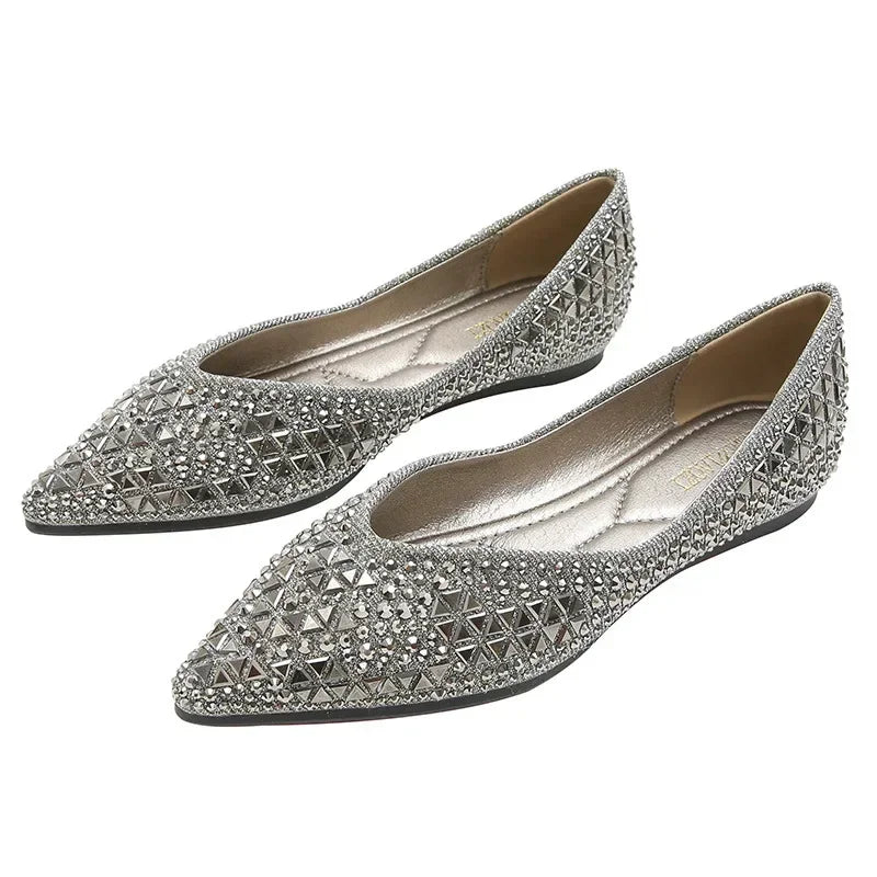 Women's Ballet Flats  Rhinestones Flat Casual Loafers