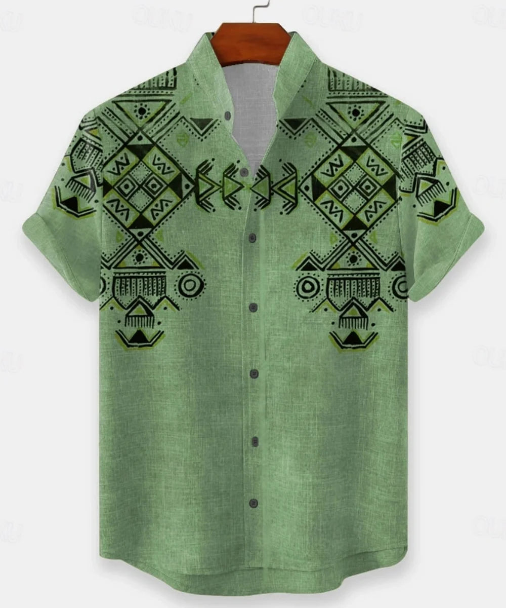 men's linen shirts, 3D printed beach shirts