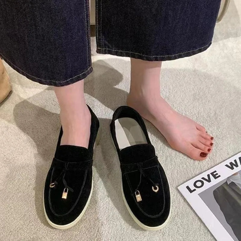 Women Flats  Platform Suede Loafers