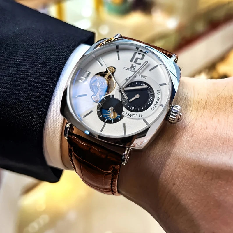 Retro Mechanical Men's Watch | Elegant, Skeleton Dial, Hollow Design, Alloy Case Casual watch