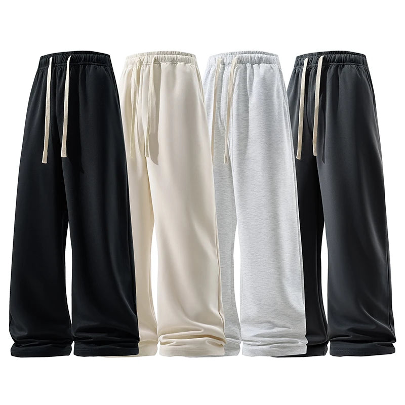 Wide Leg Pant Fashion Sweatpant Elastic High Waist Drawstring