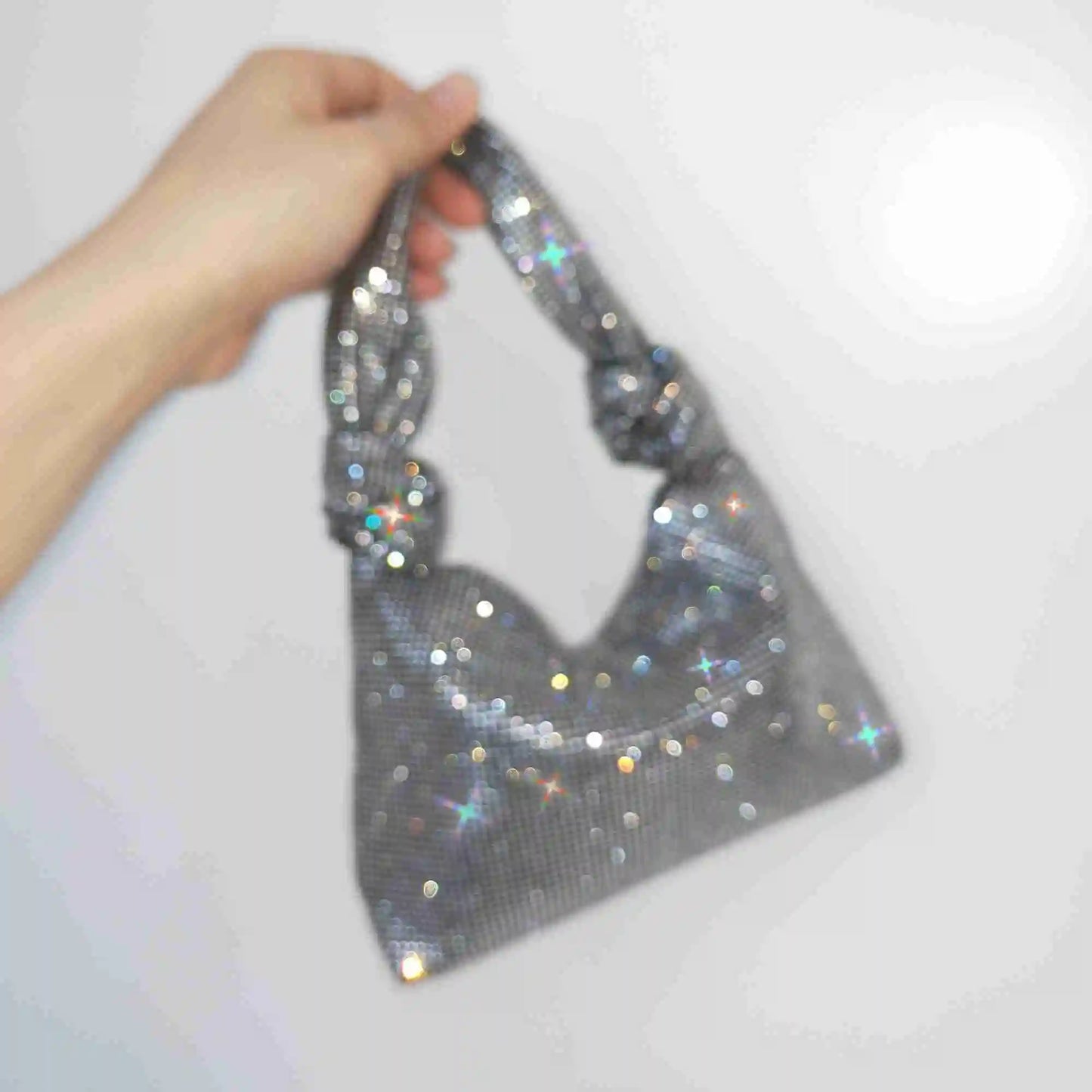 Handbags for Women Silver Black Rhinestone Evening Bags Small Clutches Bag