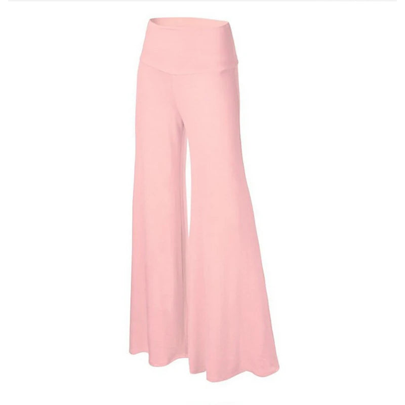 Women's Soft Wide Leg Pants Thin Stretch High Waist Palazzo Pants