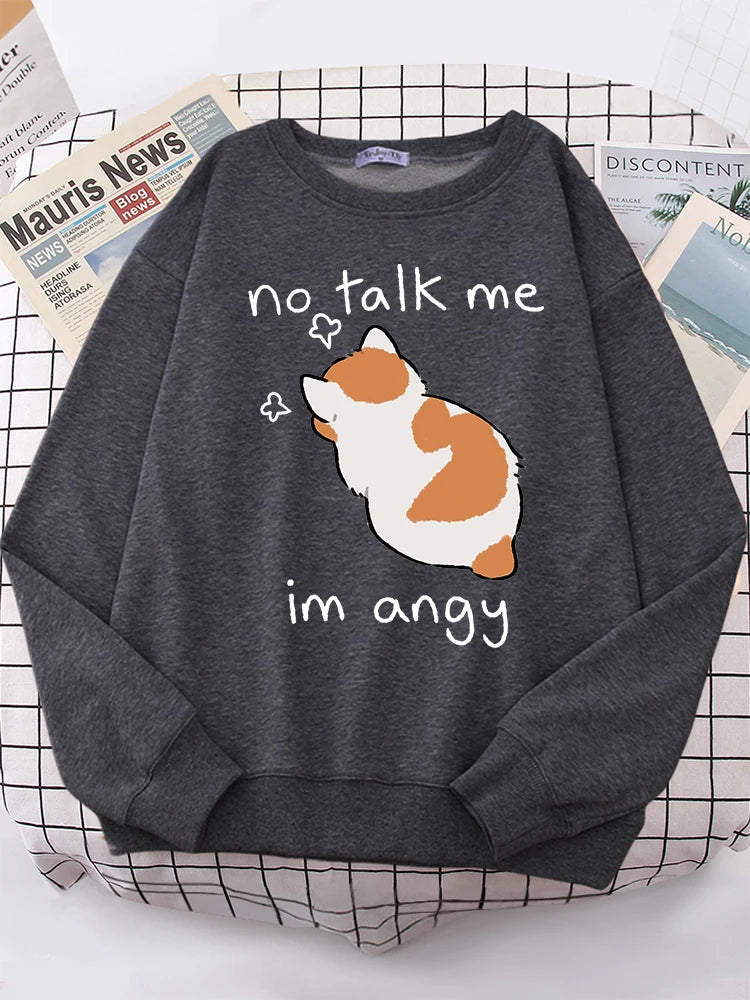 Female Sweatshirts Cat Print Top