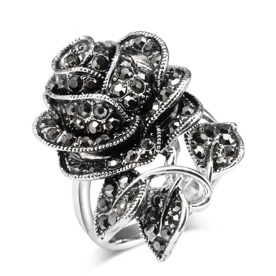 Creative Personalized Original Rose Women's Jewelry Ring Earring Necklace Bracelet  Jewelry Set