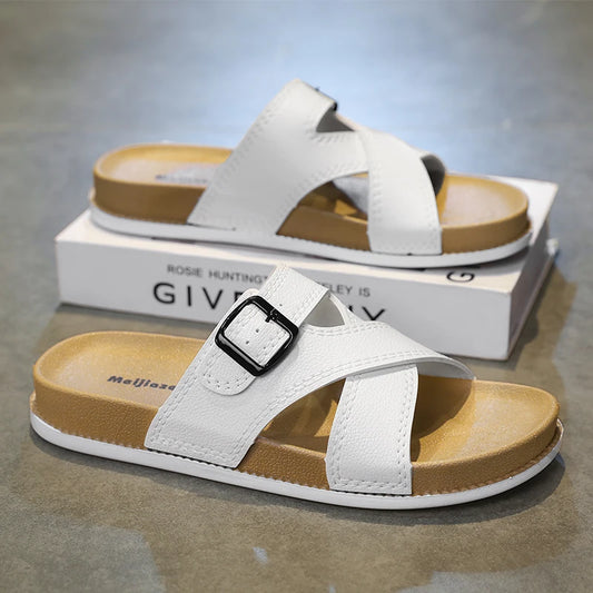 Classic Buckle Slippers For Men