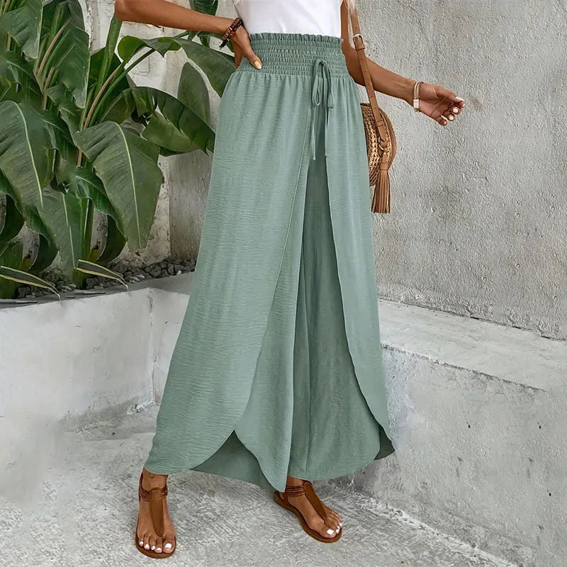 Women Wide Leg Pants Yoga Split Trousers