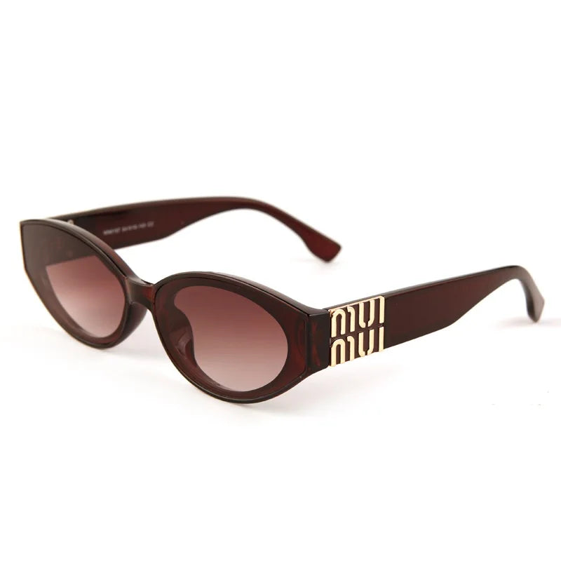 Glamour Fashion Women Sunglasses Luxury Oval Designer Men Glasses