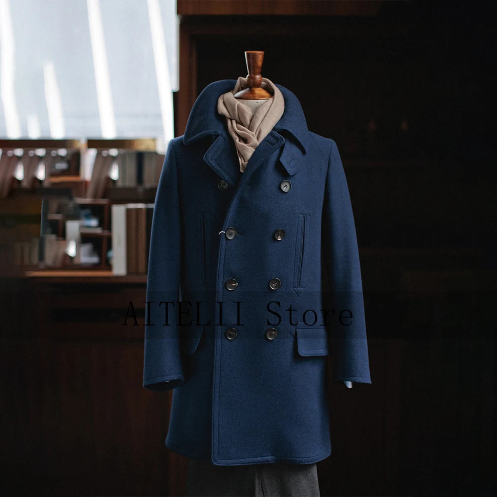 Woolen Coats for Men Dress Jackets Mantel Suit Top Male