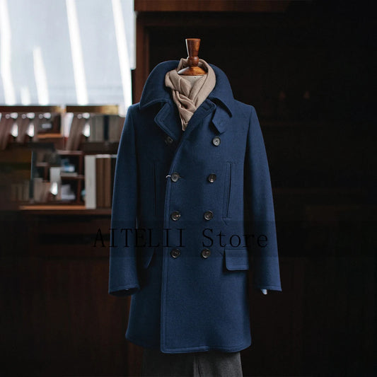 Woolen Coats for Men Dress Jackets Mantel Suit Top Male