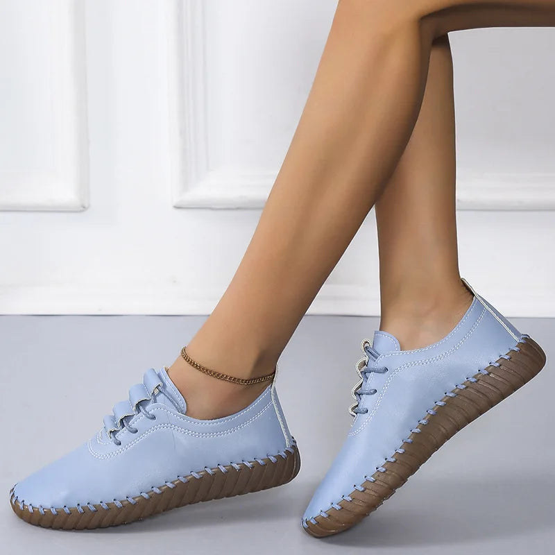 Flat Shoes for Women Handmade Sewin Women Sneakers  Casual