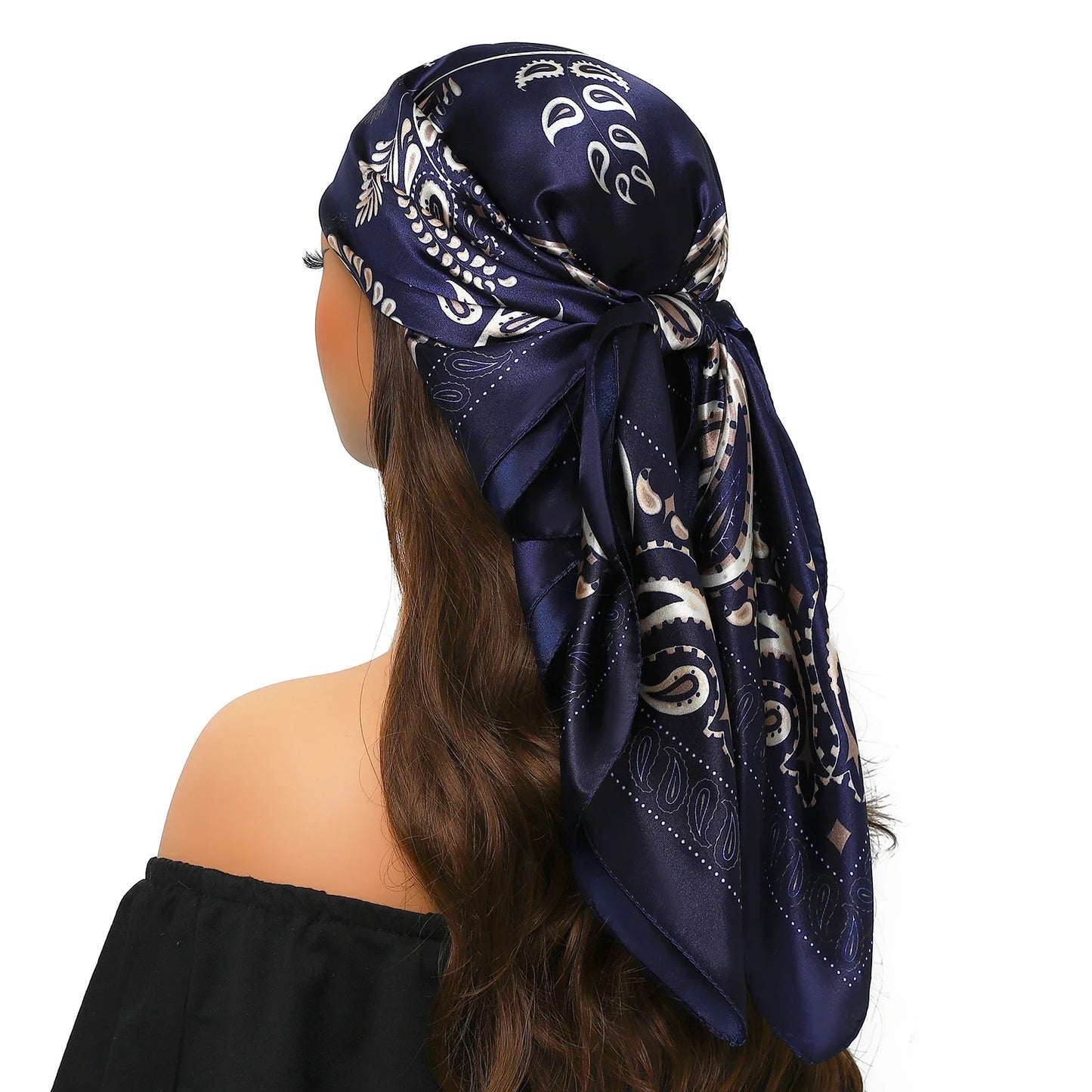 Head Scarf for Women Luxury Brand Satin Bandana