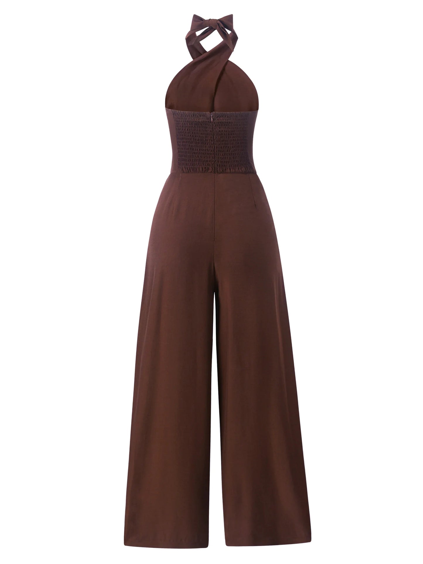 Fashion Sexy Jumpsuit  Halter Neck Wide Leg One-Piece