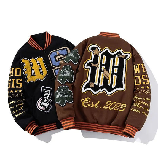 Embroidered Baseball Uniform for Men   Vintage Varsity Jackets Women