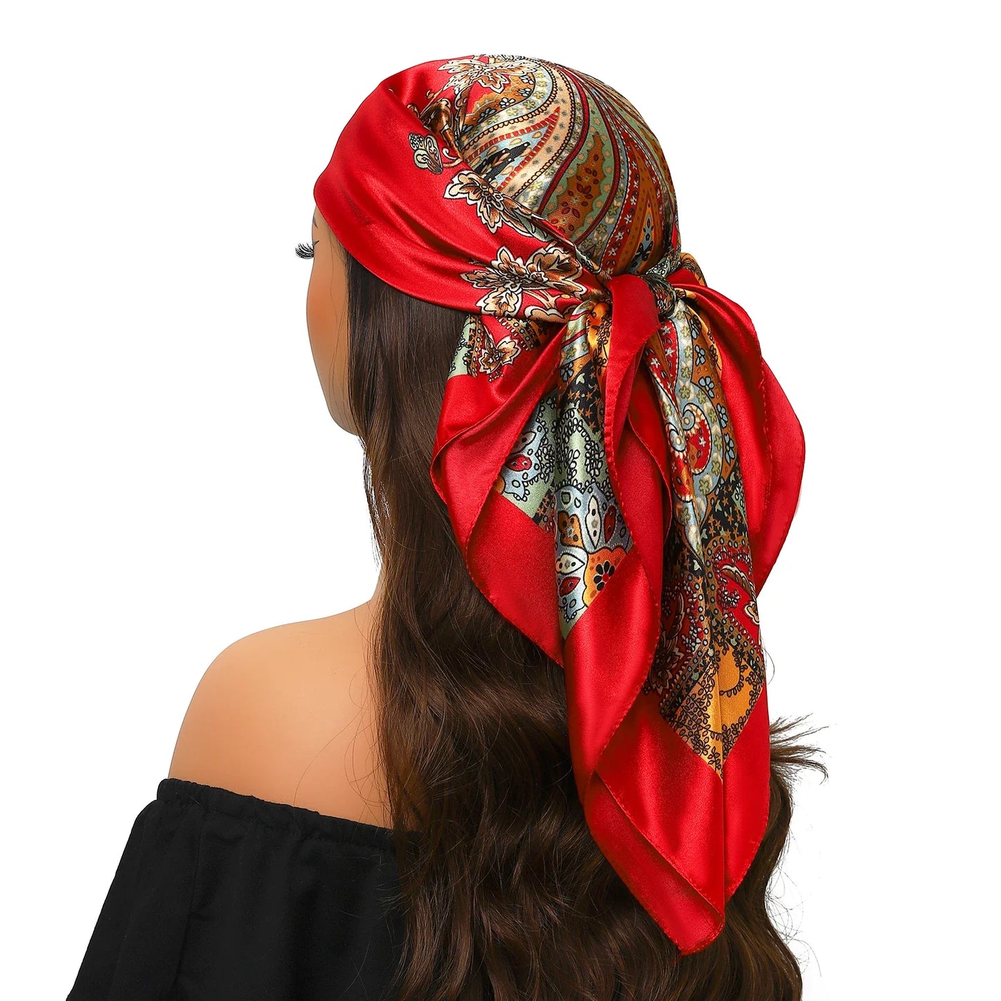 Head Scarf for Women Luxury Brand Satin Bandana