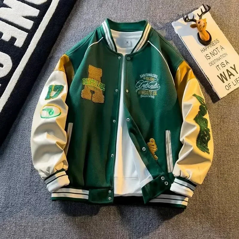 Baseball Jackets with Embroidered Appliques