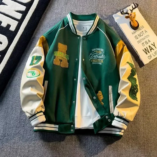 Baseball Jackets with Embroidered Appliques