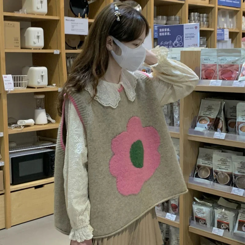 Knit Vests Woman Sleeveless Sweater