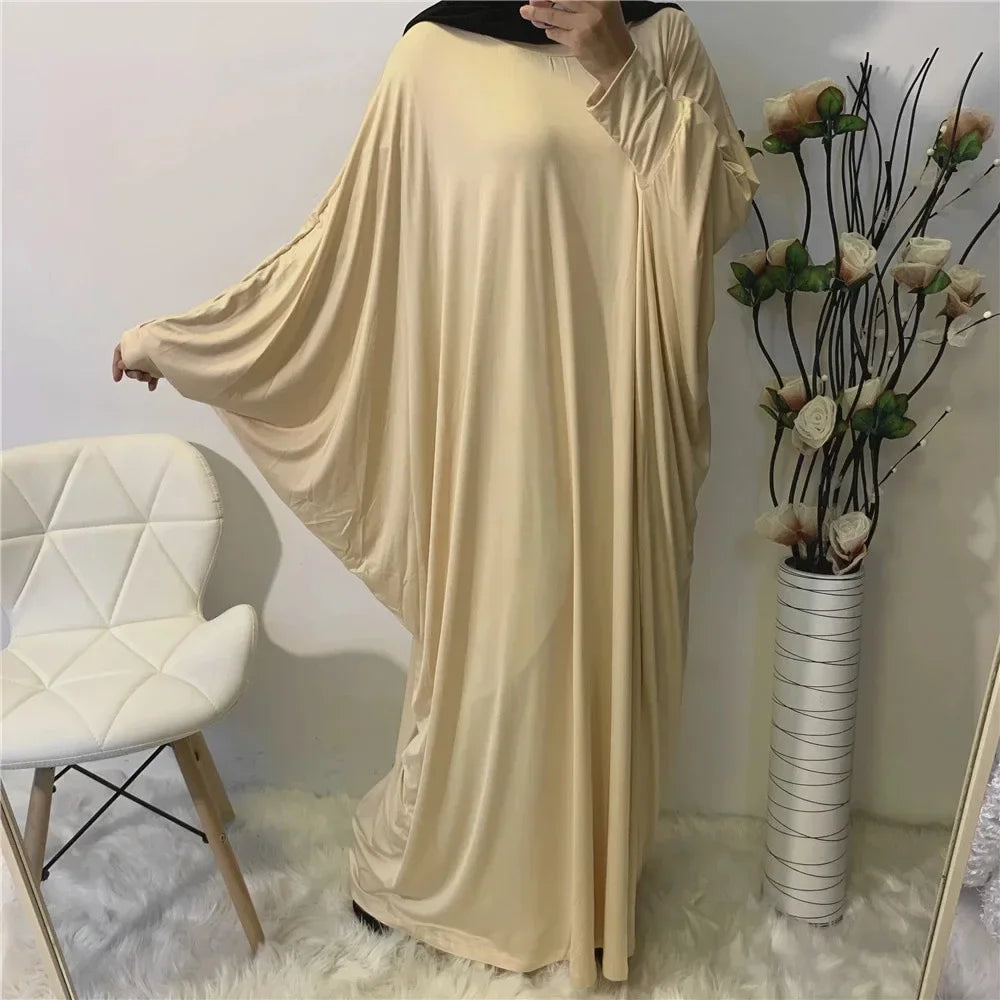 Women Abaya Khimar Prayer Garment Batwing Sleeve Dresses