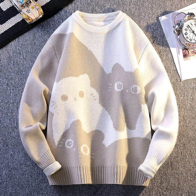 Cartoon Cat's New Knitted Sweater Warm Knitted Sweater