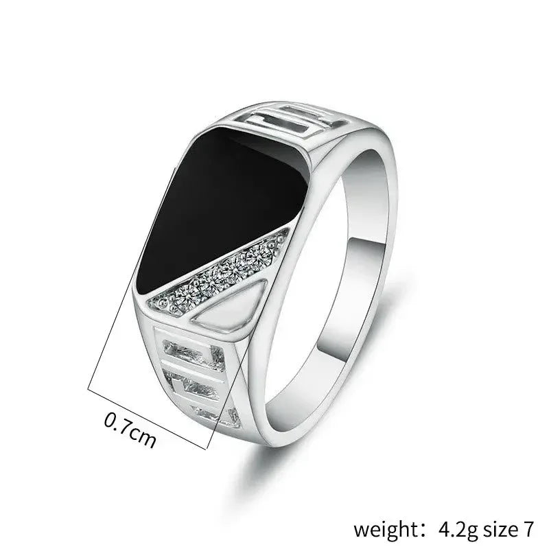 New Metal Glossy Rings for Men Geometric Width Signet Square Finger Punk Style Fashion Ring
