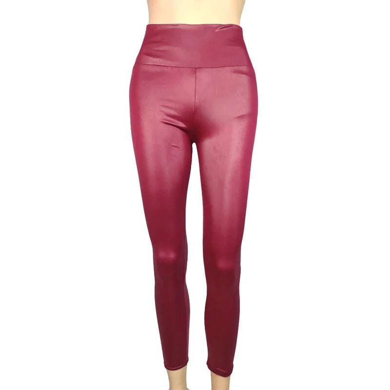 Women's Leggings High Waisted Faux Leather Pants