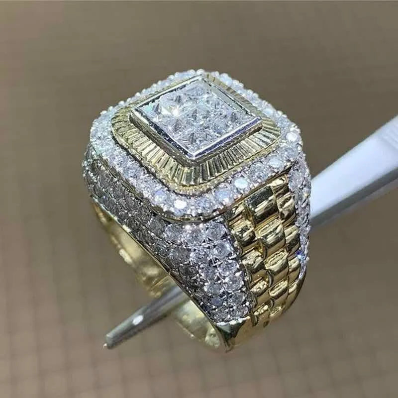 Domineering Gold Color Hip Hop Ring for Men Women