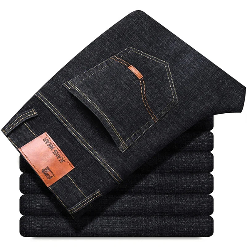 Men Fashion Straight Jeans Slim Fit