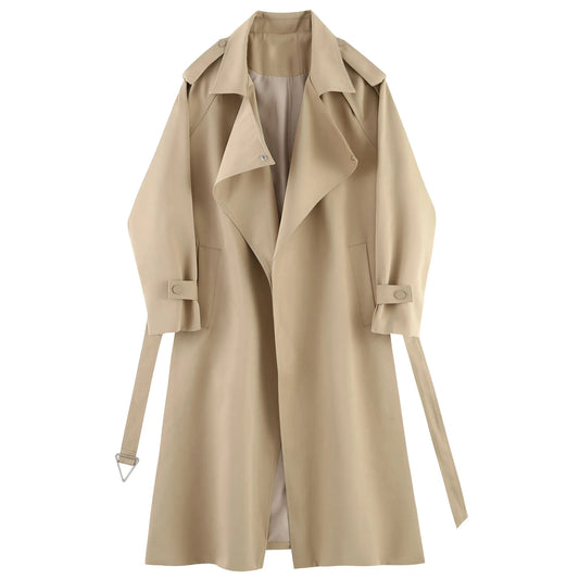 Fashionable and Versatile Women's Mid-length Windbreaker Coats