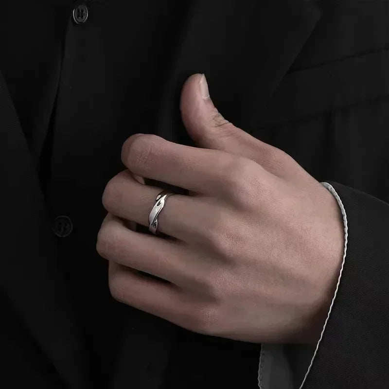 Rings For Men Women Metal Twist Simple Open Adjustable Finger Ring